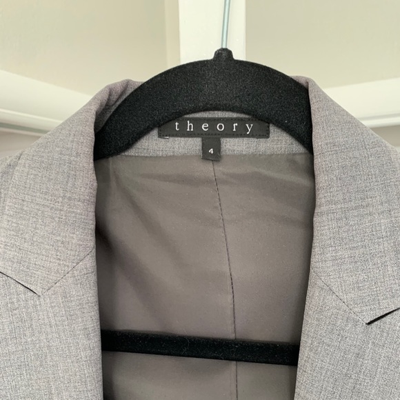 Theory Blazer, barely worn, gray, size 4, slim fit - Picture 3 of 6